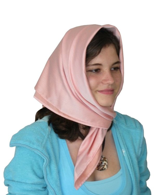 Sartex Strahlenschutz-Kopftuch, rosa, seidenmatter Glanz
