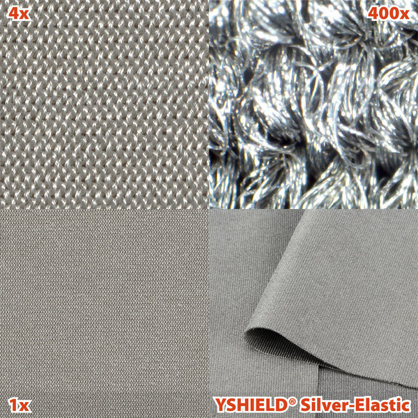 YSHIELD HF+NF / Abschirmstoff SILVER-ELASTIC (1 cm)